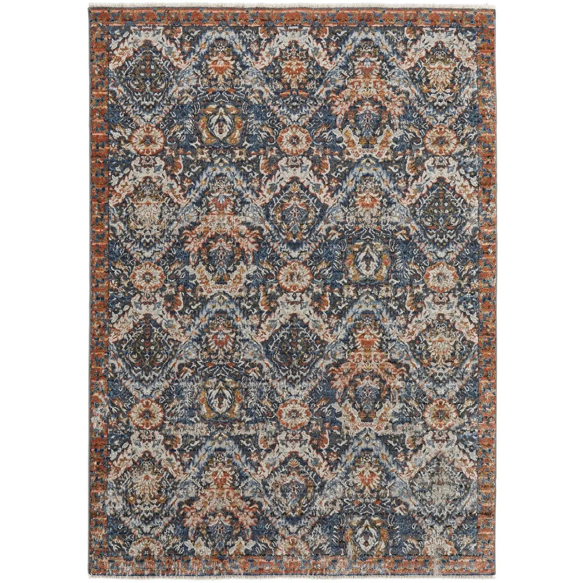 Kaia KAI39HRF Blue/Orange Rug
