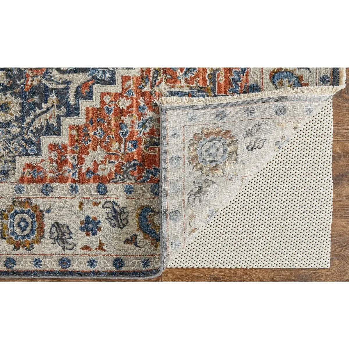 Kaia KAI39HTF Ivory/Blue Rug