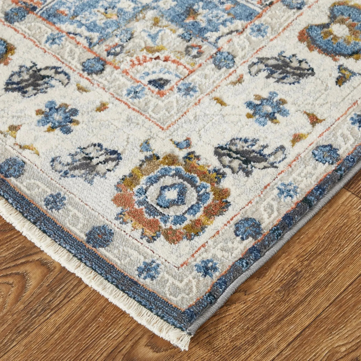 Kaia KAI39HTF Ivory/Blue Rug
