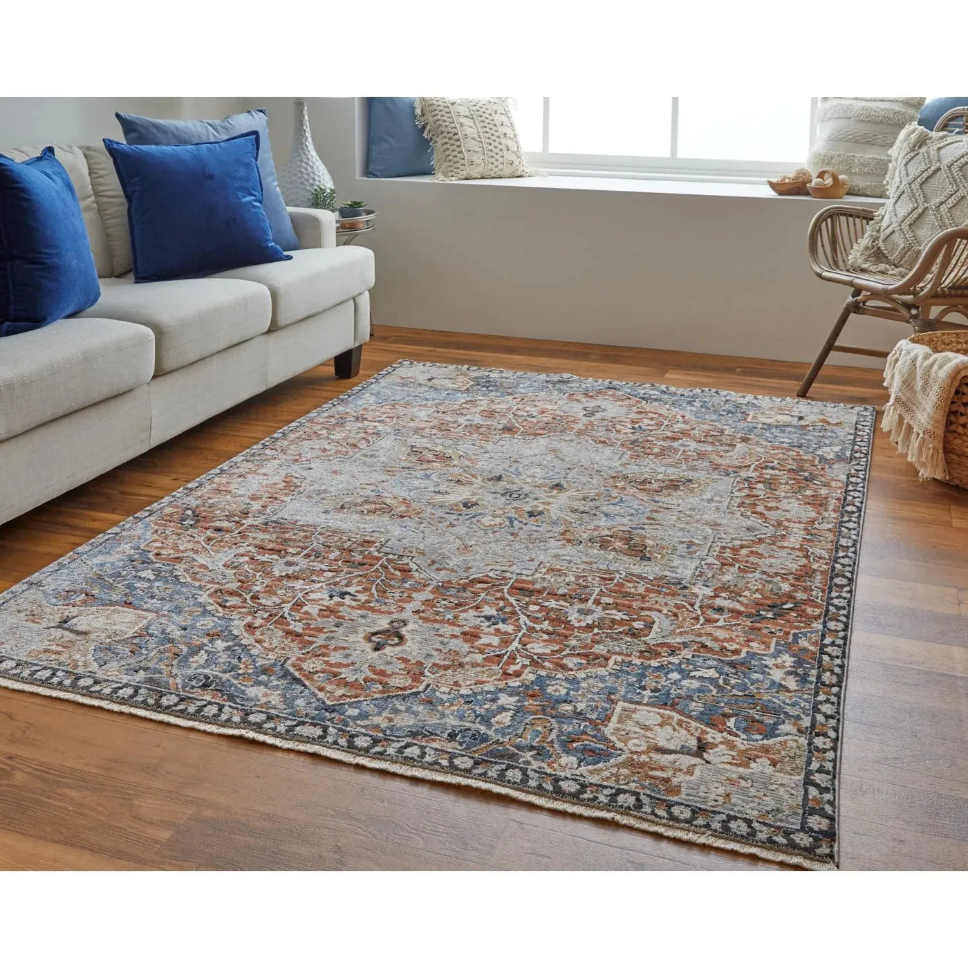 Kaia KAI39HXF Orange/Ivory Rug