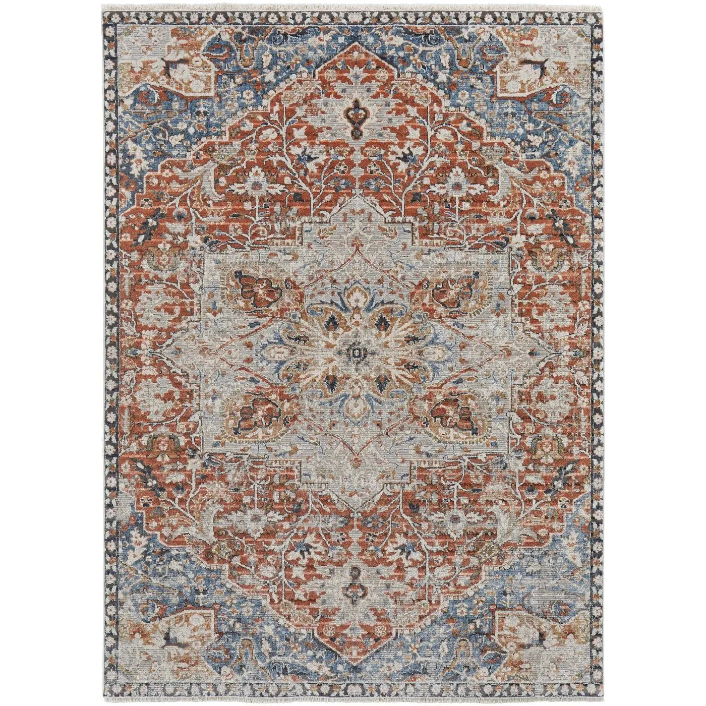 Kaia KAI39HXF Orange/Ivory Rug