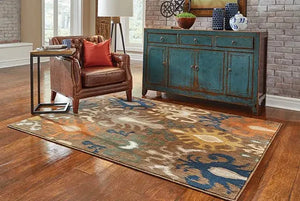 Kasbah 3830D Brown Navy Rug