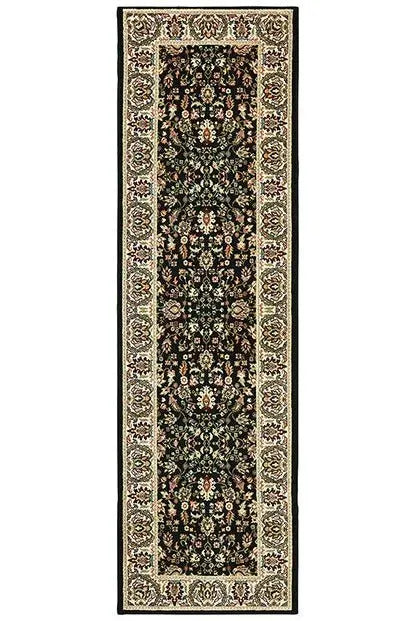 Kashan 108B Black/ Ivory Rug