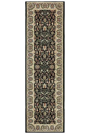 Kashan 108B Black/ Ivory Rug