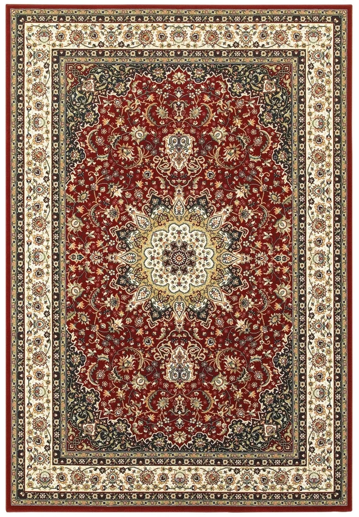 Kashan 119N Red/ Ivory Rug