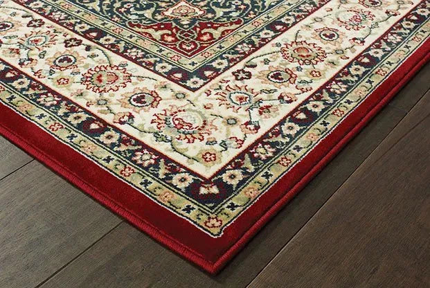 Kashan 119N Red/ Ivory Rug