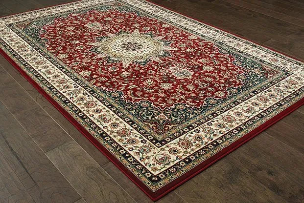 Kashan 119N Red/ Ivory Rug