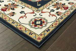 Kashan 2336B Navy/ Ivory Rug