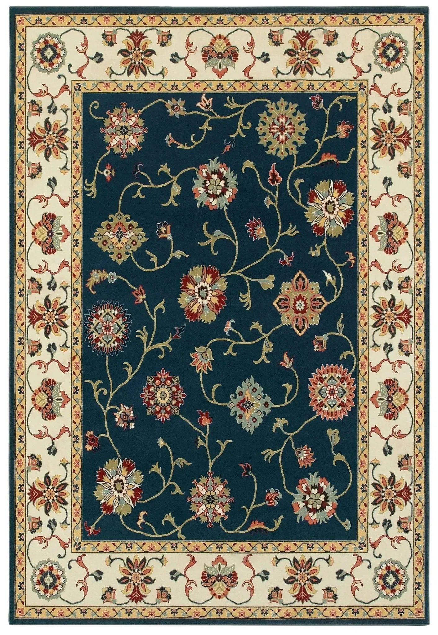 Kashan 2336B Navy/ Ivory Rug