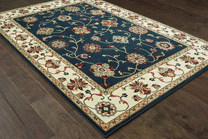 Kashan 2336B Navy/ Ivory Rug