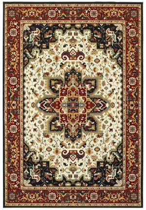 Kashan 96W Red/ Ivory Rug