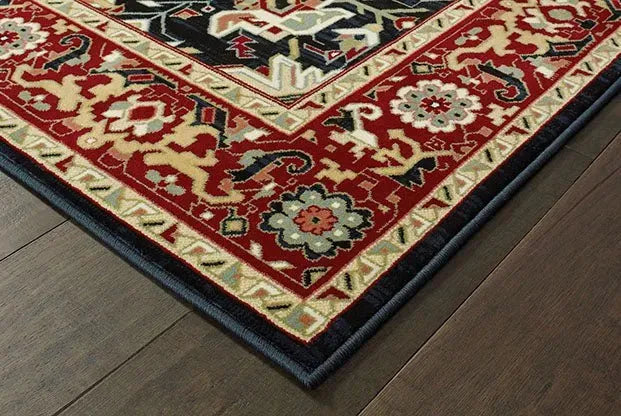 Kashan 96W Red/ Ivory Rug