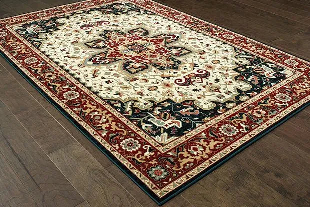 Kashan 96W Red/ Ivory Rug