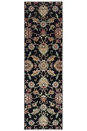Kashan 9946K Black/ Multi Rug
