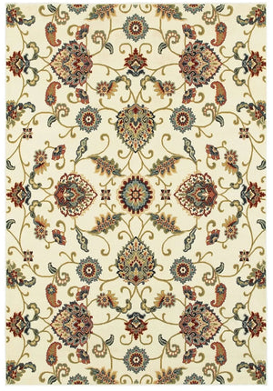 Kashan 9946W Ivory/ Multi Rug