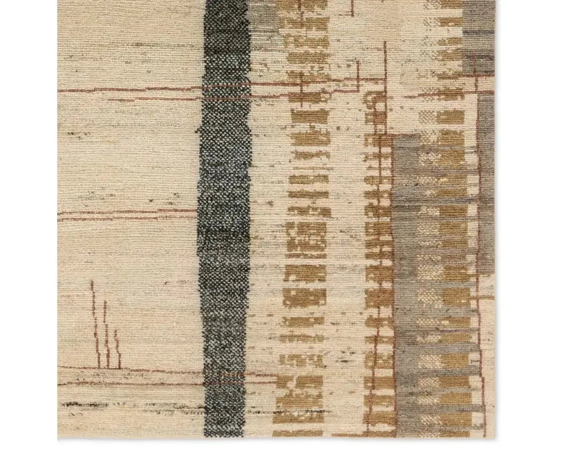 Kazben KAZ03 Taupe/Brown Rug