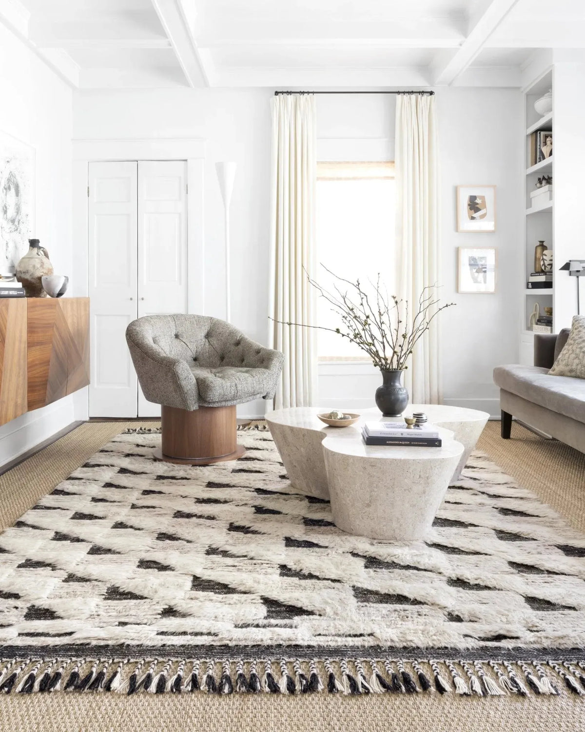 Khalid Kf-02 Natural/Black Rug
