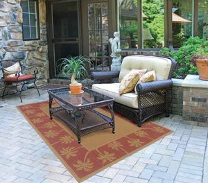 Lanai 606C Beige/ Red Rug