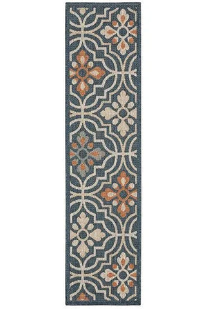 Latitude 709B Blue Orange Rug
