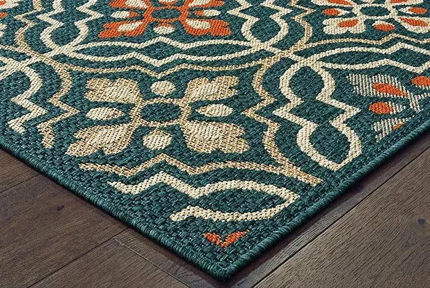 Latitude 709B Blue Orange Rug