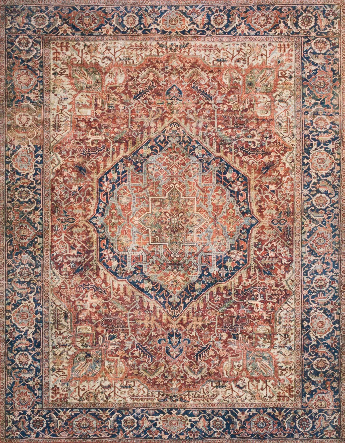 Layla LAY-08 Red/Navy Rug