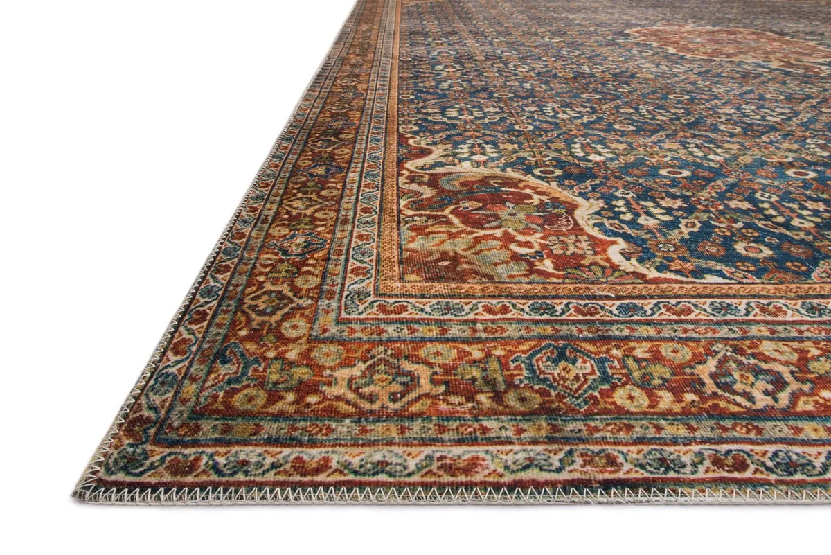 Layla LAY-09 Cobalt Blue/Spice Rug