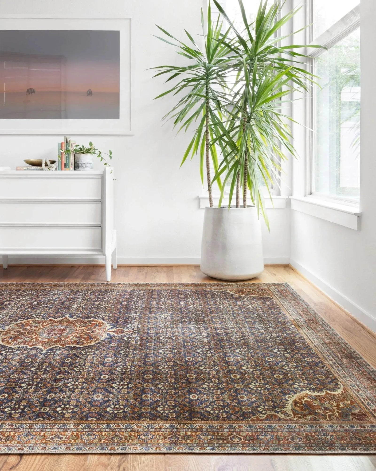 Layla LAY-09 Cobalt Blue/Spice Rug