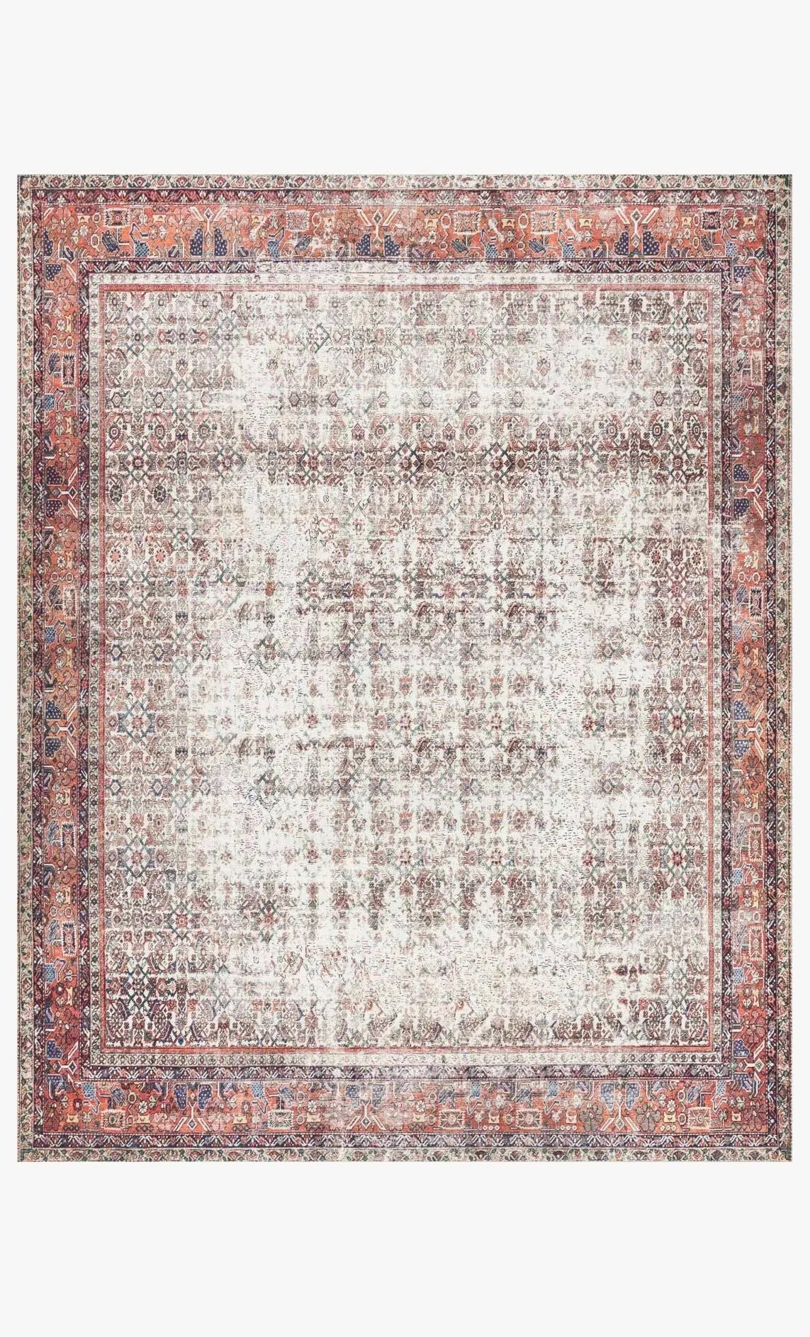 Layla Lay-12 Ivory/Brick Rug