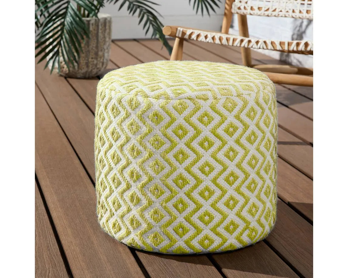 Lenon LNN01 Chartreuse/Ivory Pouf