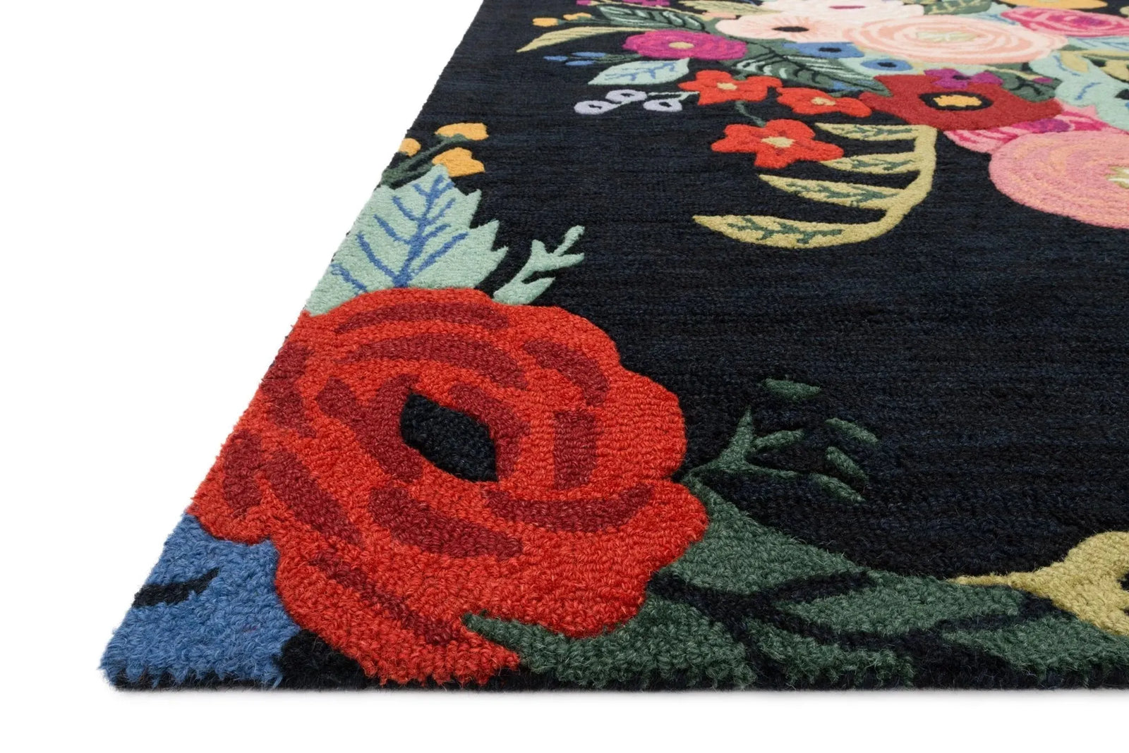 Les Fleurs by Rifle Paper Co LES-03 Black/Multi Rug