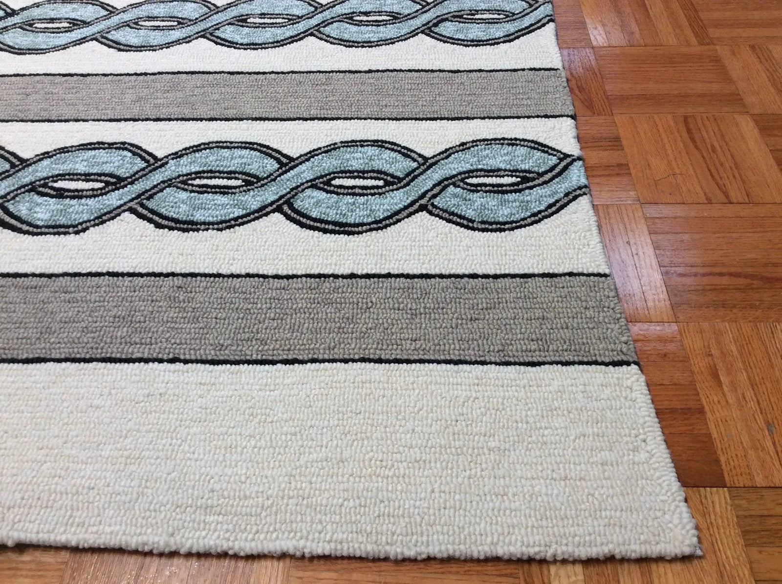 Libby Langdon Hamptons 5235 Cable Knit Ivory/Spa Rug
