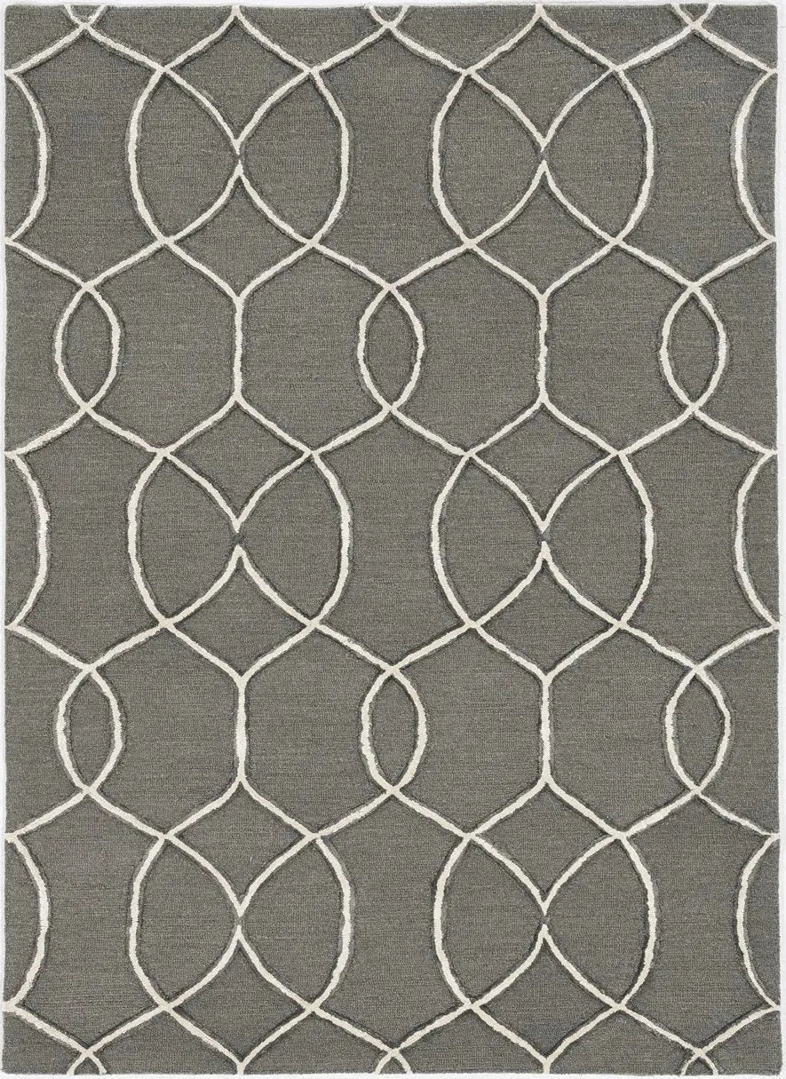 Libby Langdon Upton 4303 Groovy Gate Charcoal/Snow Rug