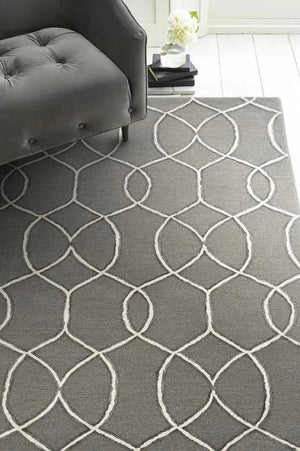 Libby Langdon Upton 4303 Groovy Gate Charcoal/Snow Rug