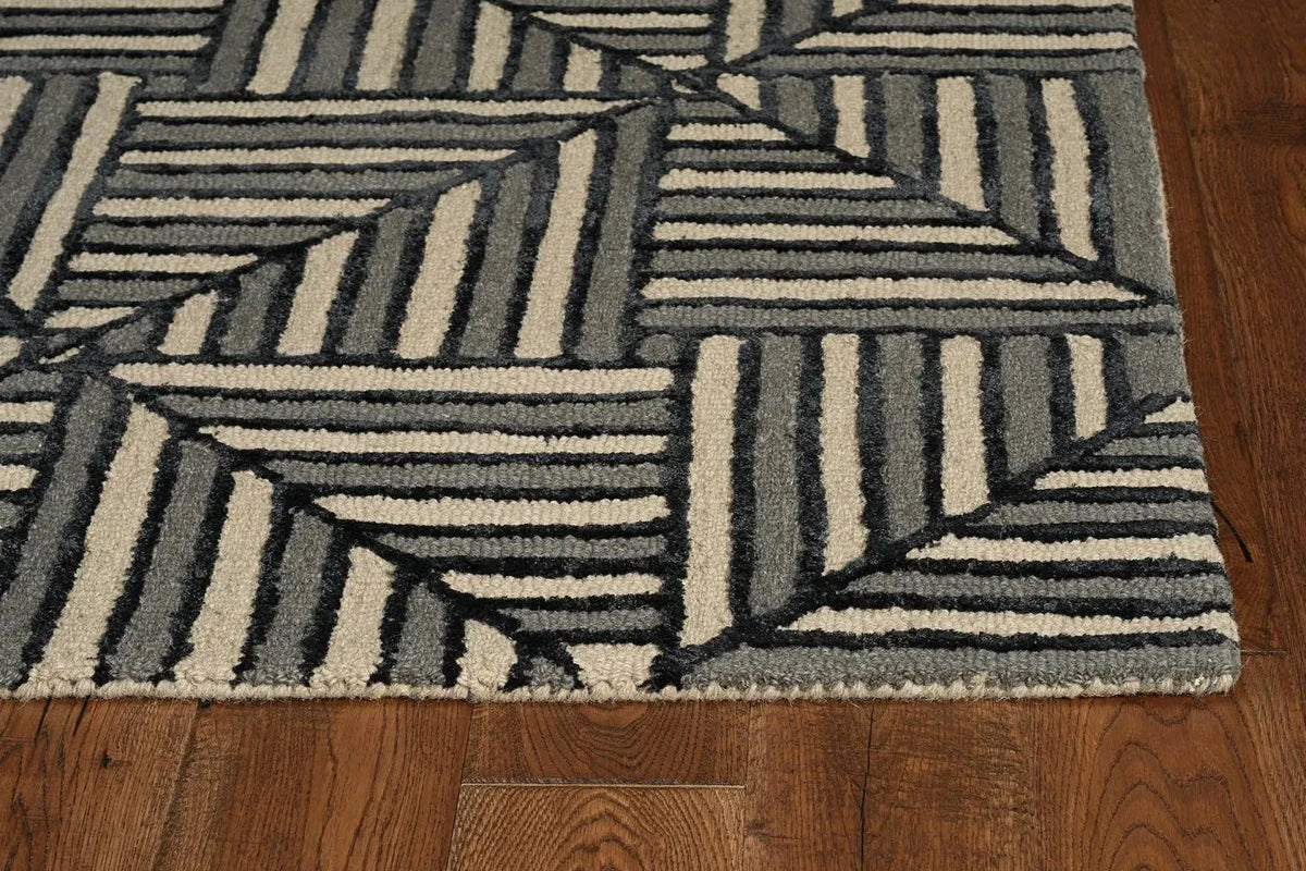 Libby Langdon Upton 4304 Diagonal Tile Navy/Charcoal Rug