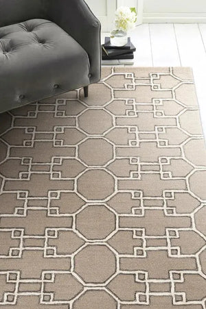 Libby Langdon Upton 4305 Asian Trellis Mocha/Ink Rug
