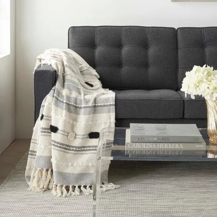 Lifestyle SH036 Black Ivory Throw Blanket