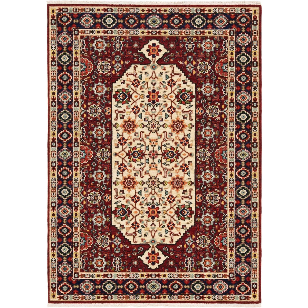 Lilihan 1802W Red/Ivory Rug