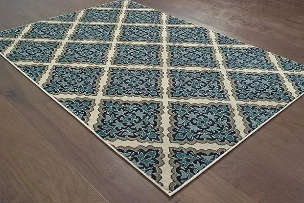 Linden 7816B Ivory/ Blue Rug