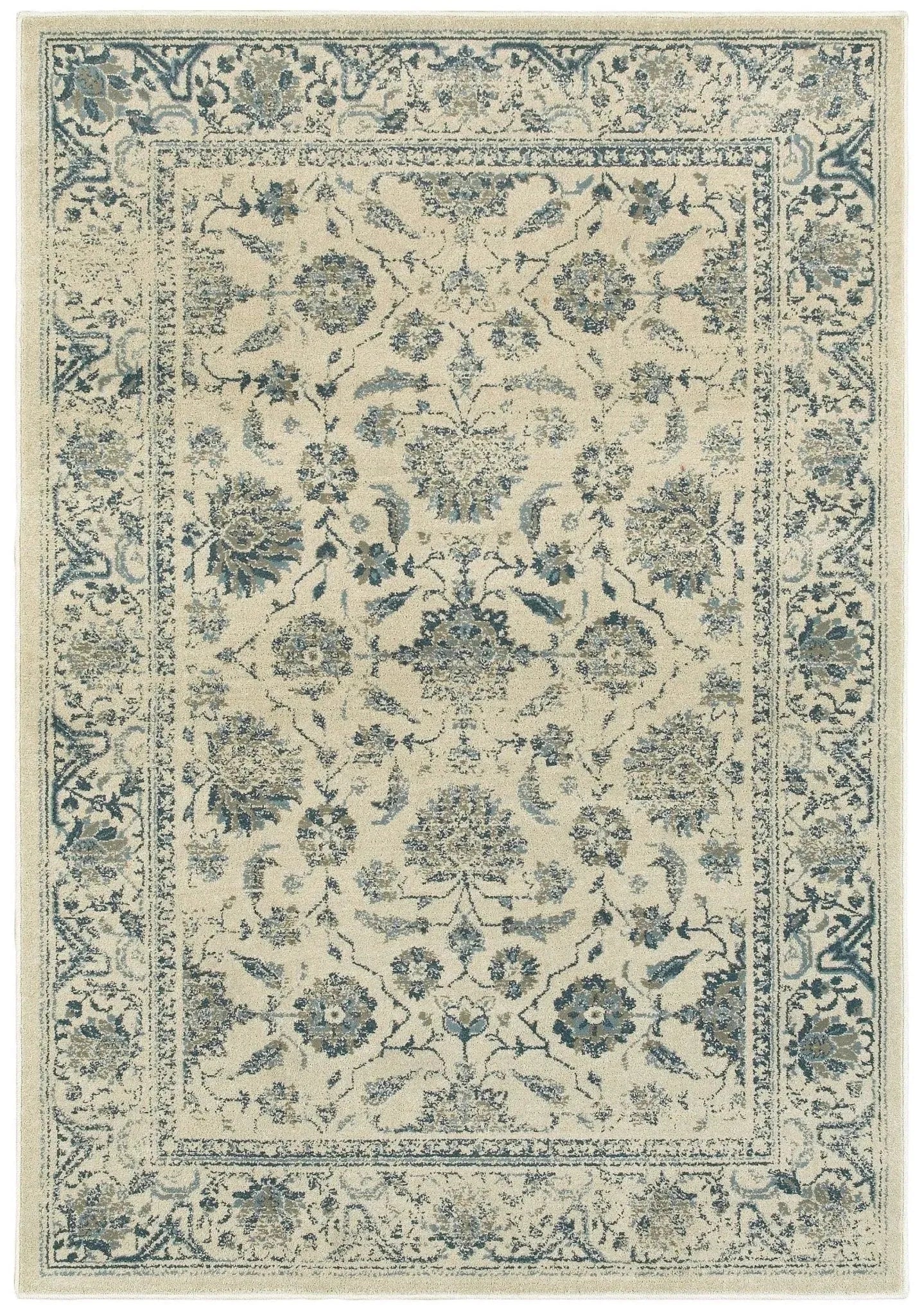 Linden 7909A Ivory/ Blue Rug