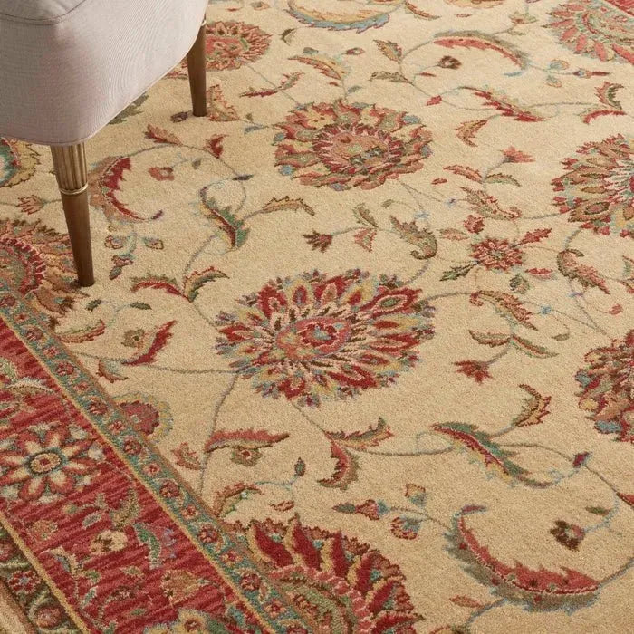 Living Treasures LI04 Ivory/Red Rug