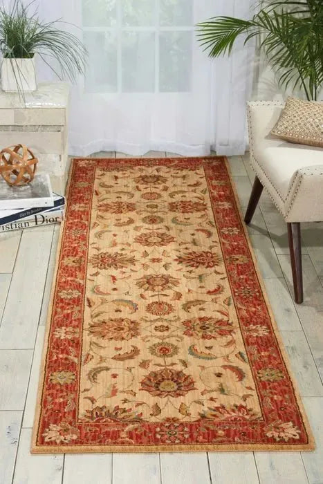 Living Treasures LI04 Ivory/Red Rug