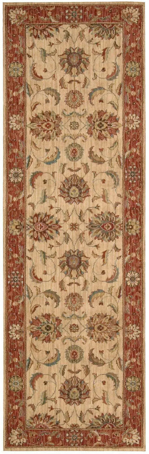 Living Treasures LI04 Ivory/Red Rug