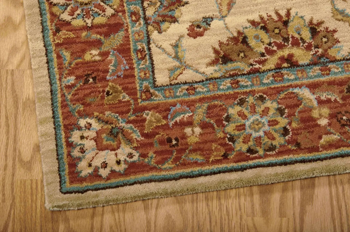 Living Treasures LI04 Ivory/Red Rug