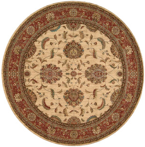 Living Treasures LI04 Ivory/Red Rug