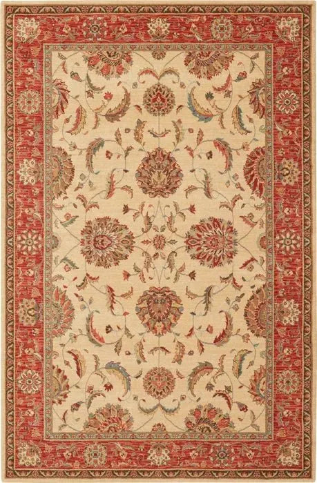 Living Treasures LI04 Ivory/Red Rug