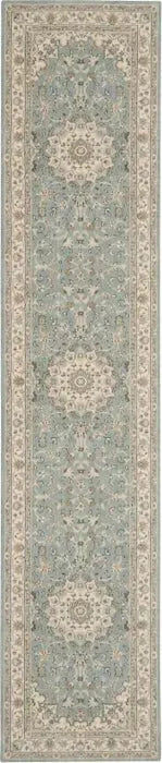 Living Treasures LI15 Aqua/Ivory Rug