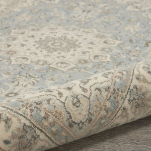Living Treasures LI15 Aqua/Ivory Rug