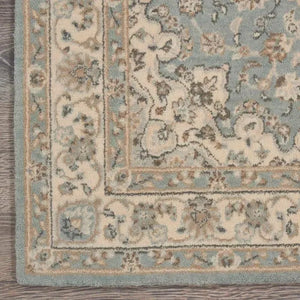Living Treasures LI15 Aqua/Ivory Rug