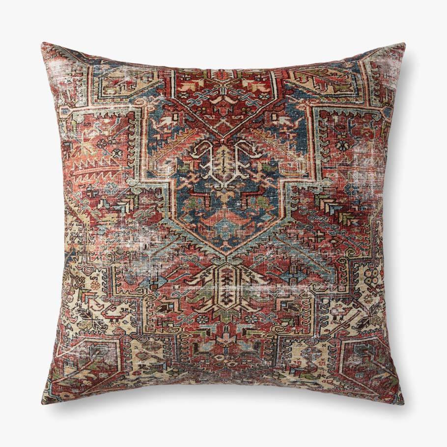 Loloi Fp0007 Burgundy/Charcoal Floor Pillow