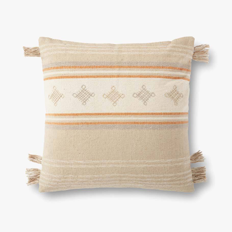 Loloi P0933 Beige/Orange Pillow